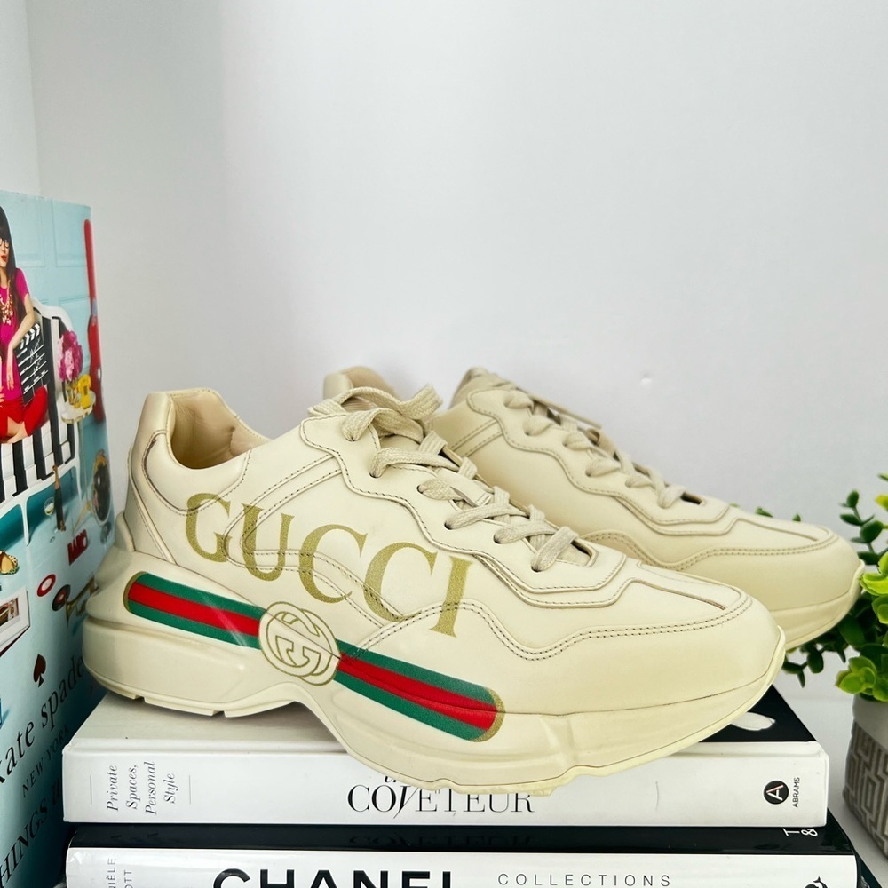 Gucci Off-White Vintage Logo Rhyton Sneakers Womens Size 40.5 U.S 9.5 - Picture 2 of 8